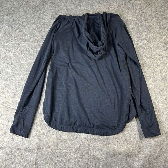 Athleta Uptempo Hoodie Medium Performance Pullover Blue Thumbholes Athleisure - Picture 7 of 9